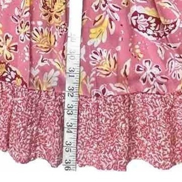 Easel Los Angeles Women Small Short Sleeve Pink Floral Paisley Dress Babydoll - Picture 9 of 9